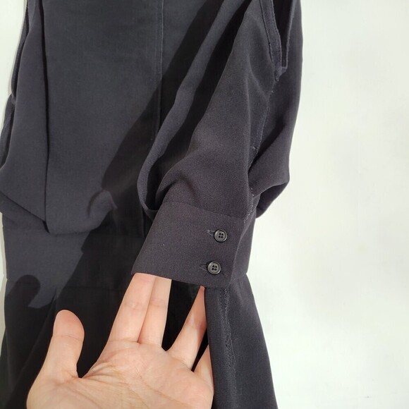 Aritzia Wilfred Black Sleeveless Leila Deep V Back Mini Dress Pockets Size 0 - Picture 6 of 14